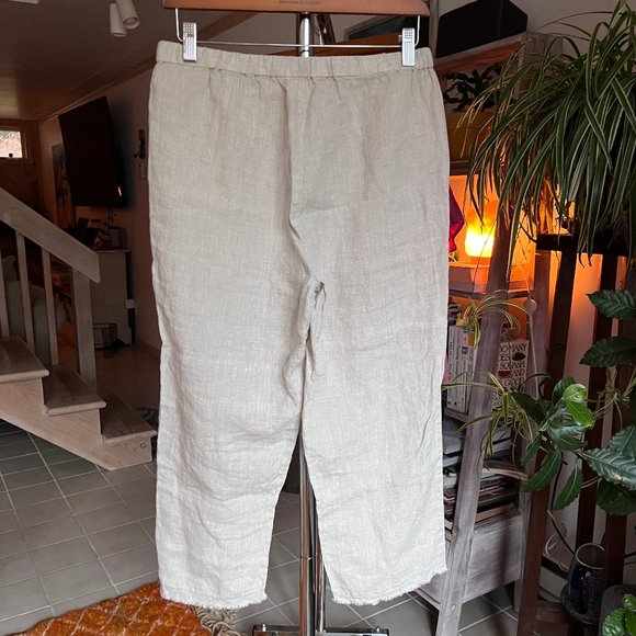 New Eileen Fisher Yarn Dyed Handkerchief Linen Pants - Picture 4 of 4